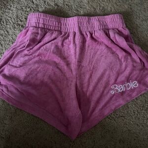 Women’s Barbie terry cloth graphic shorts